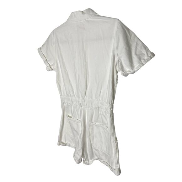 Show Me Your Mumu Cannon Romper Cuffed Button Front Short Sleeve Seasalt Size M - Picture 8 of 8